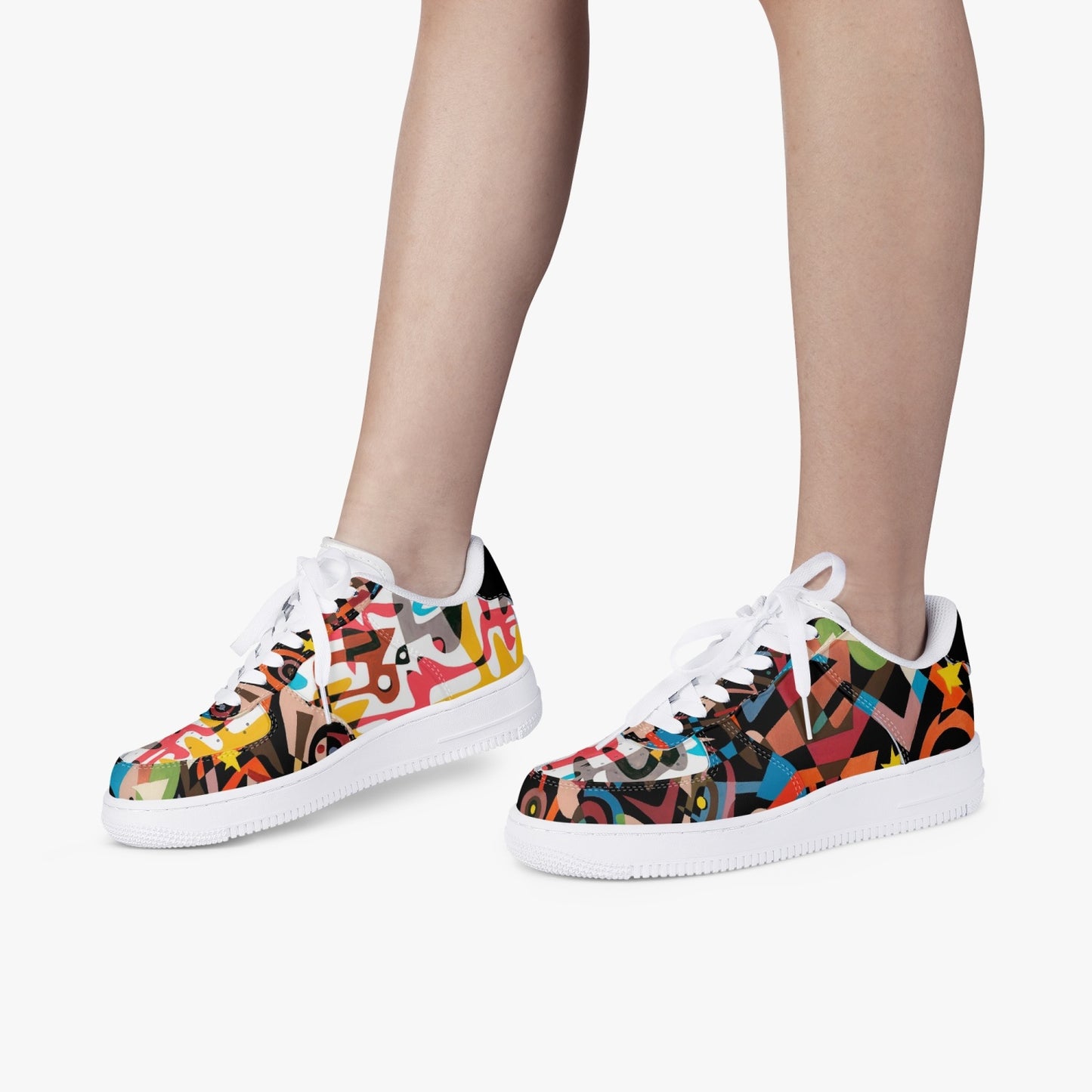 Jim Flora Rock'n'Roll Ruckus low top leather sneakers
