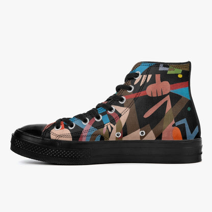 286. New High-Top Canvas Shoes - Black