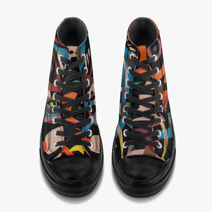 286. New High-Top Canvas Shoes - Black
