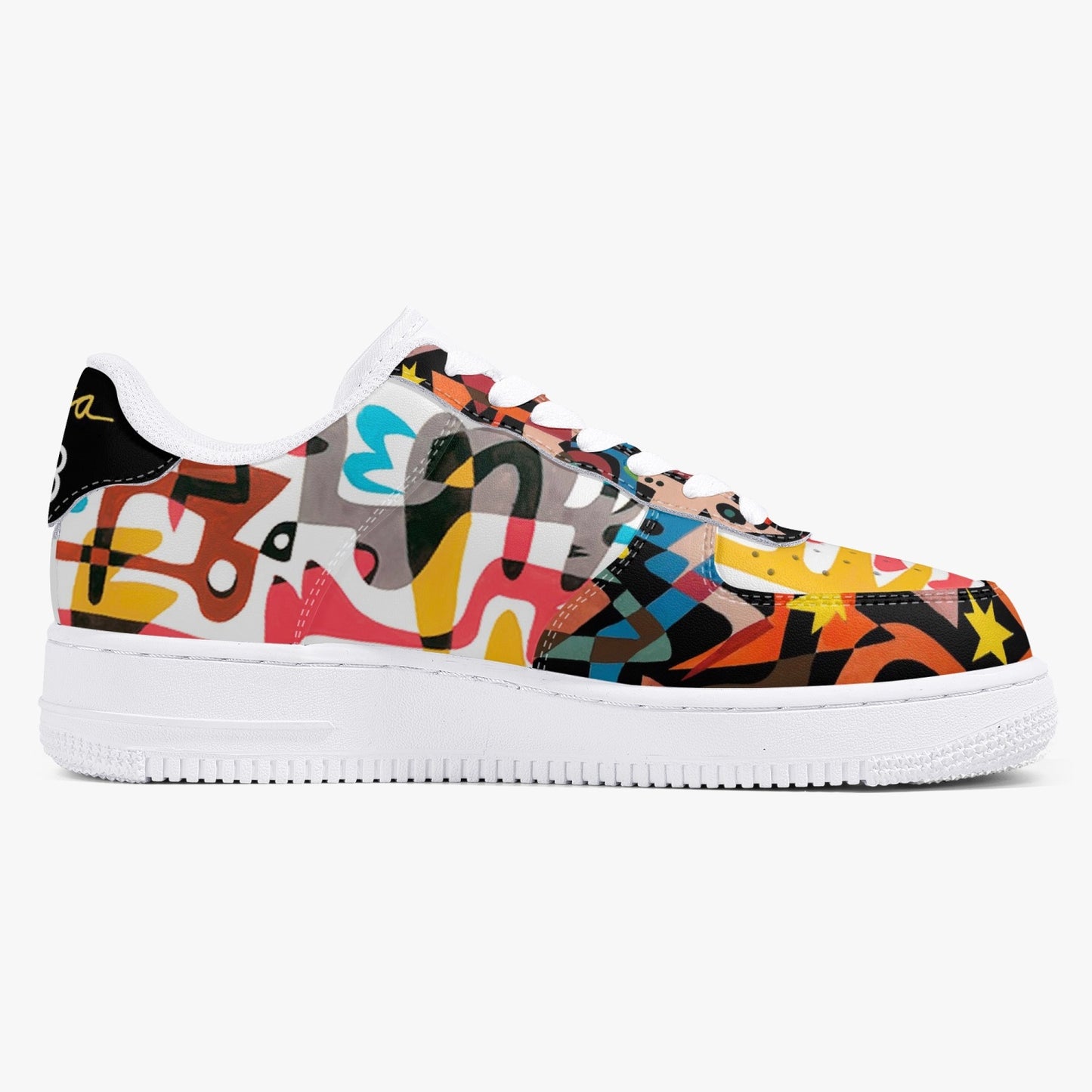 Jim Flora Rock'n'Roll Ruckus low top leather sneakers