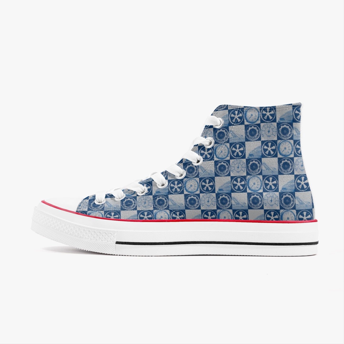 Porsche POP! blue and White High Top Canvas