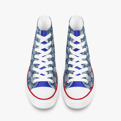 Porsche POP! blue and White High Top Canvas