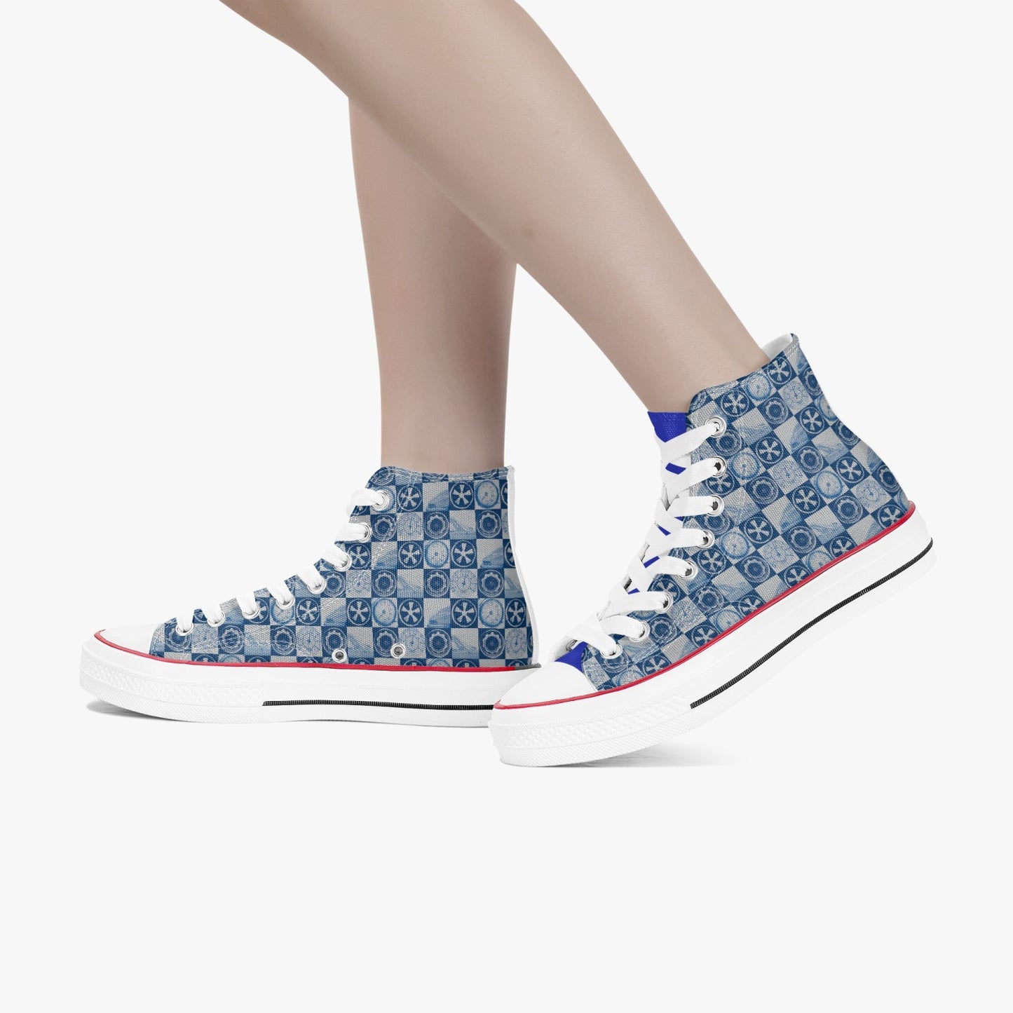 Porsche POP! blue and White High Top Canvas