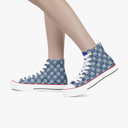 Porsche POP! blue and White High Top Canvas