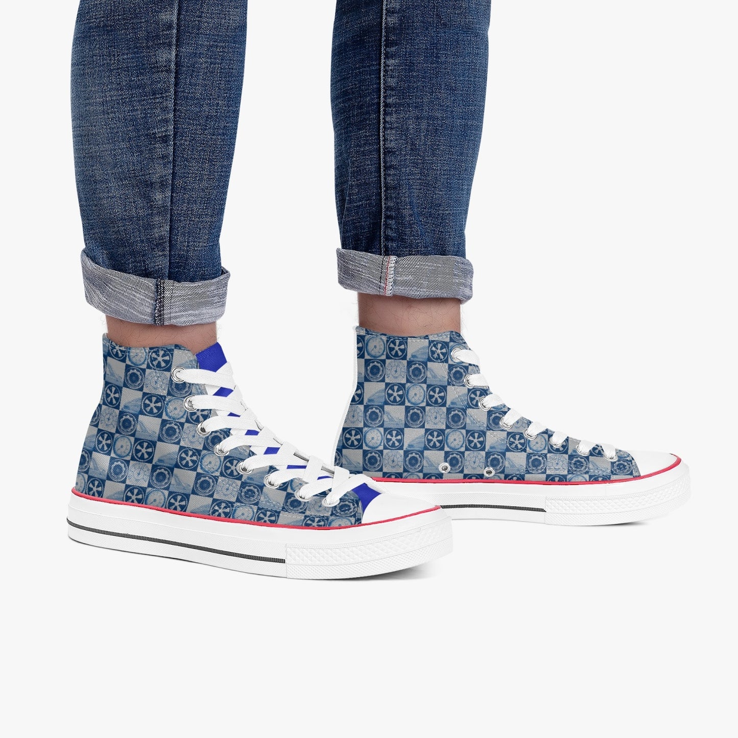 Porsche POP! blue and White High Top Canvas
