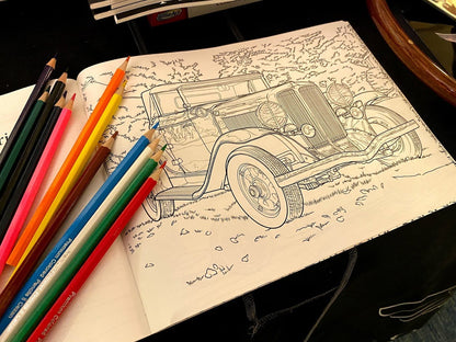 MOTOR AND CHILL: GRAND TOURING SAMPLER COLORING BOOK BY MOTOROLOGY