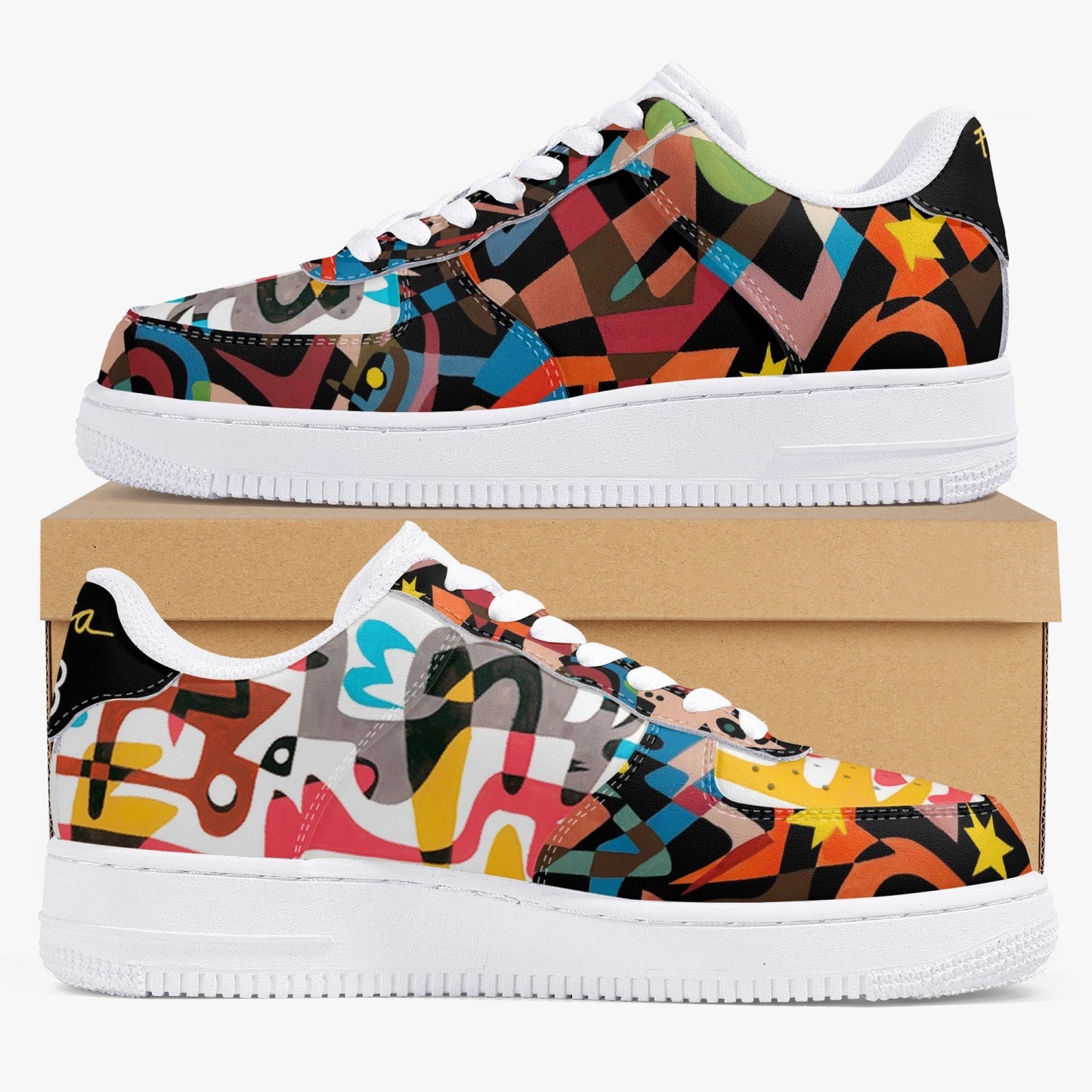 Jim Flora Rock'n'Roll Ruckus low top leather sneakers