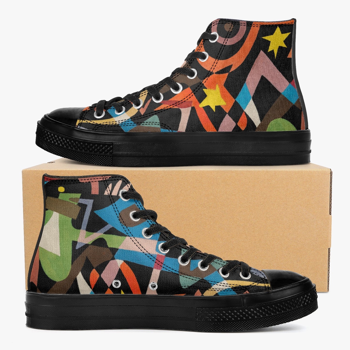 286. New High-Top Canvas Shoes - Black
