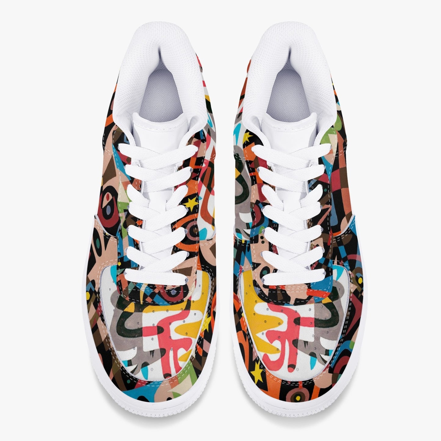 Jim Flora Rock'n'Roll Ruckus low top leather sneakers