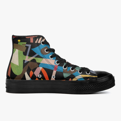 286. New High-Top Canvas Shoes - Black