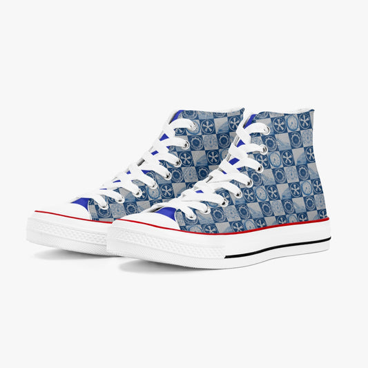 Porsche POP! blue and White High Top Canvas