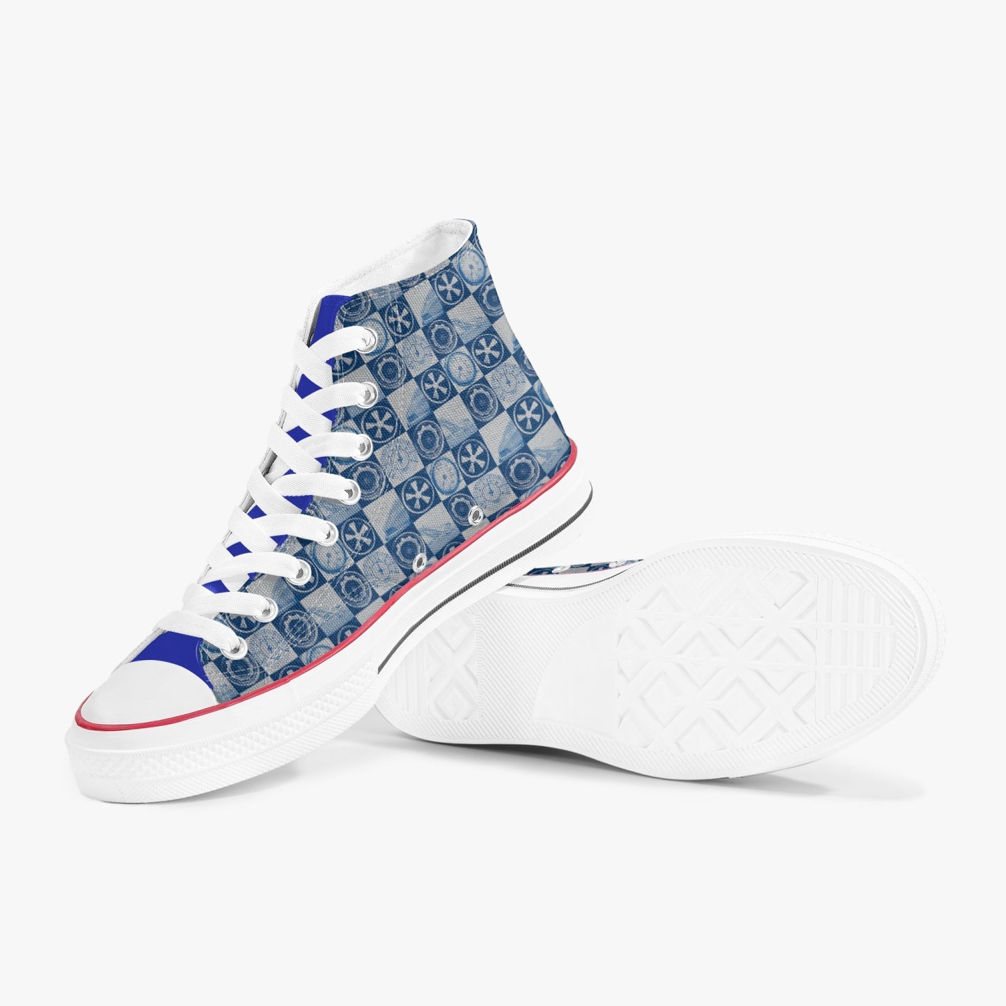 Porsche POP! blue and White High Top Canvas