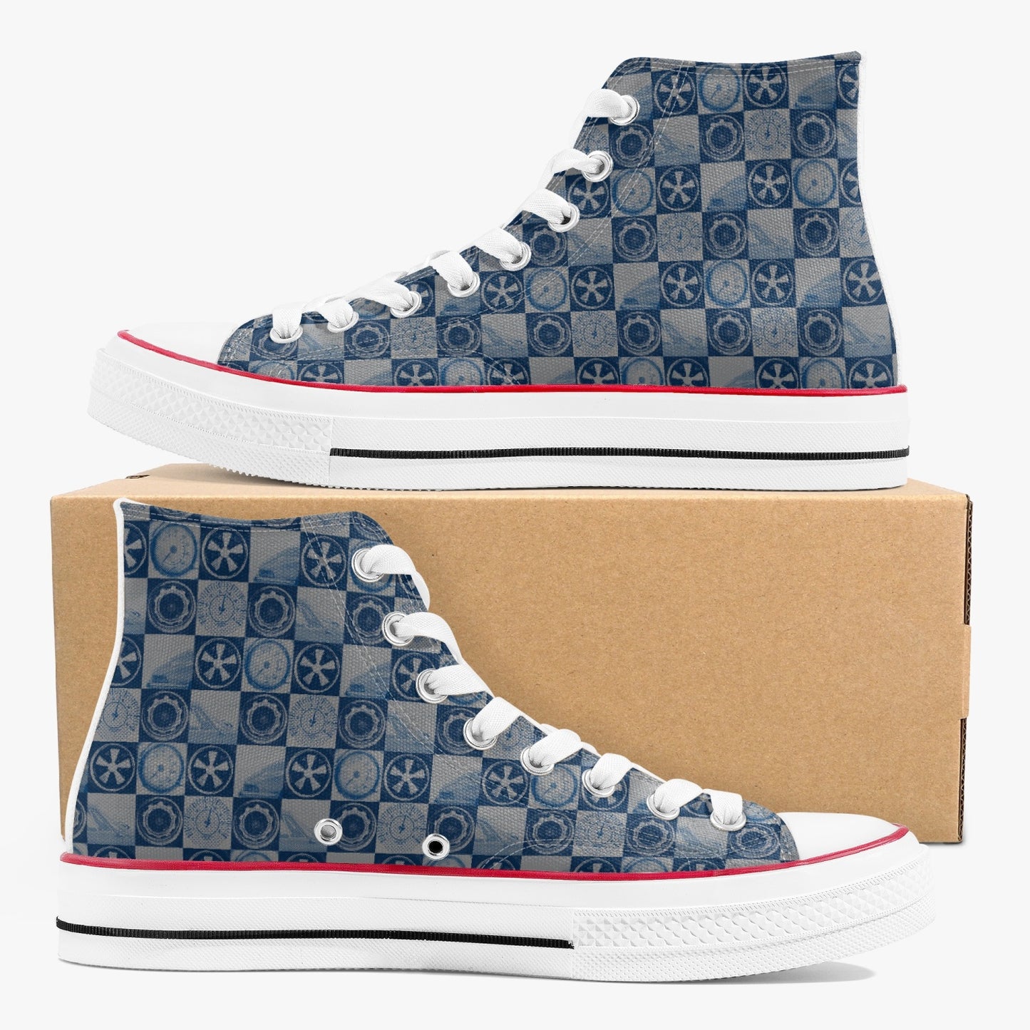 Porsche POP! blue and White High Top Canvas