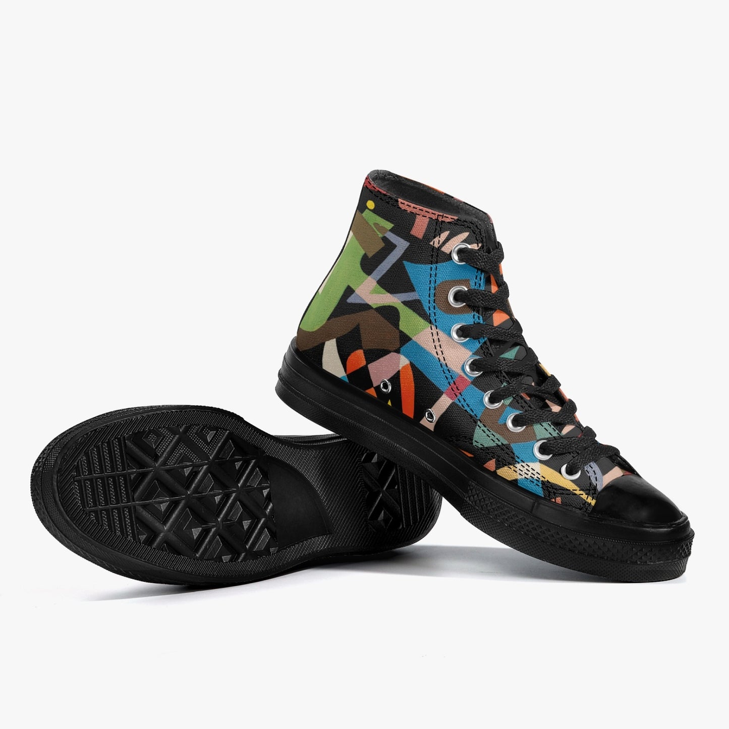 286. New High-Top Canvas Shoes - Black