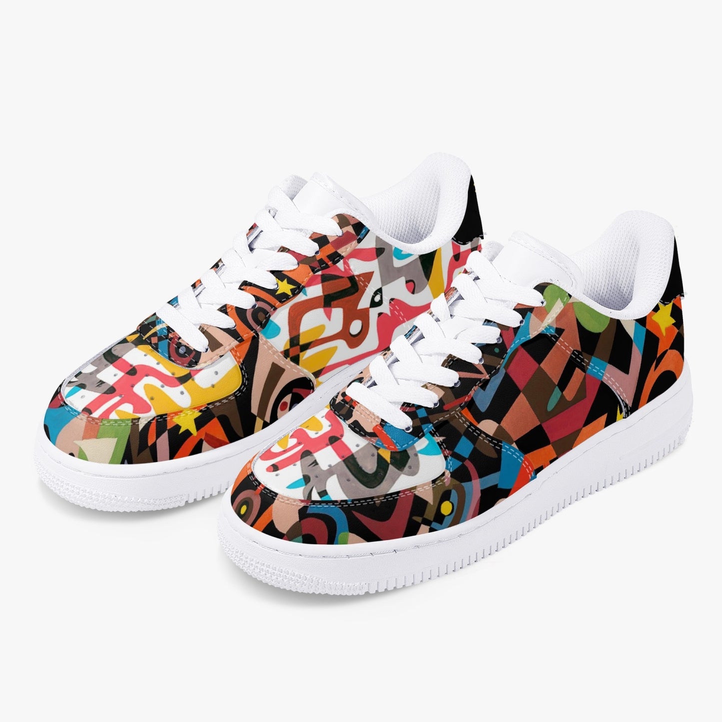 Jim Flora Rock'n'Roll Ruckus low top leather sneakers