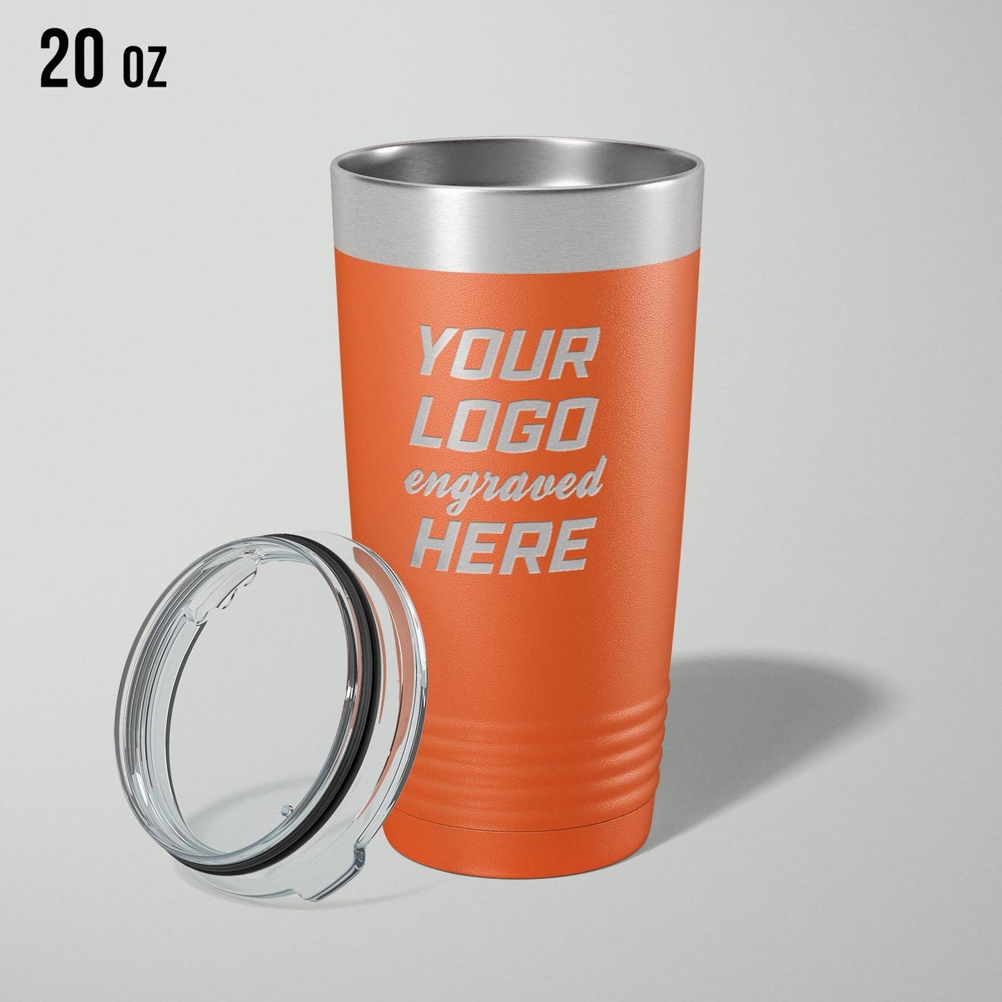 Custom logo stainless vacuum insulated tumbler, 20oz