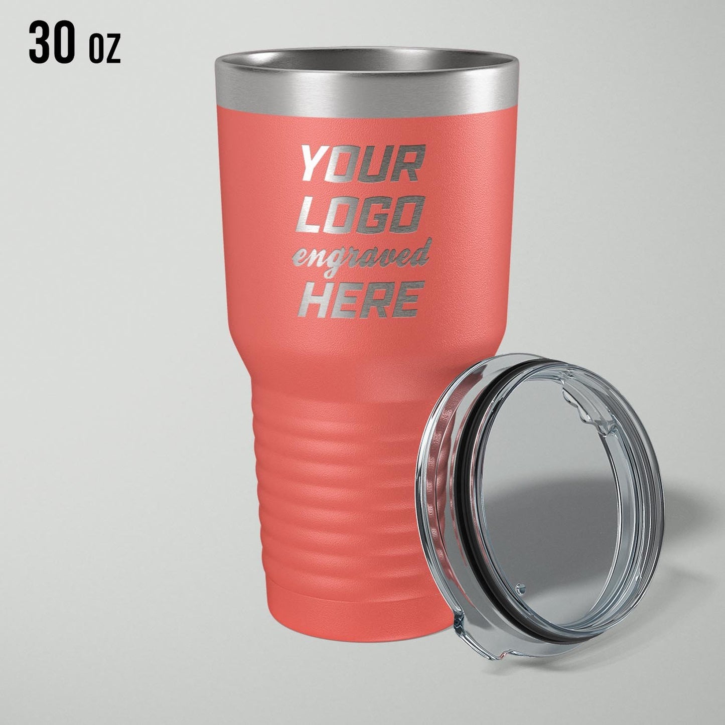 Custom logo stainless vacuum insulated tumbler, 30oz